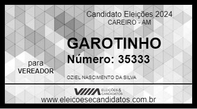 Candidato GAROTINHO 2024 - CAREIRO - Eleições