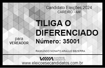 Candidato TILIGA O DIFERENCIADO 2024 - CAREIRO - Eleições