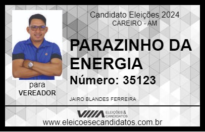 Candidato PARAZINHO DA ENERGIA 2024 - CAREIRO - Eleições