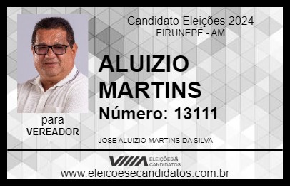 Candidato ALUIZIO MARTINS 2024 - EIRUNEPÉ - Eleições