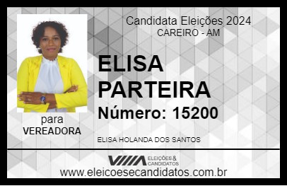 Candidato ELISA PARTEIRA 2024 - CAREIRO - Eleições