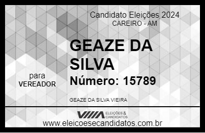 Candidato GEAZE DA SILVA 2024 - CAREIRO - Eleições