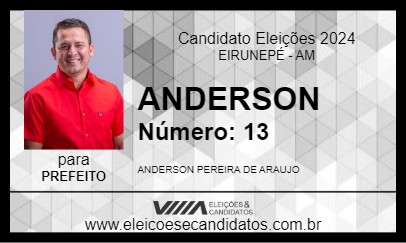 Candidato ANDERSON 2024 - EIRUNEPÉ - Eleições