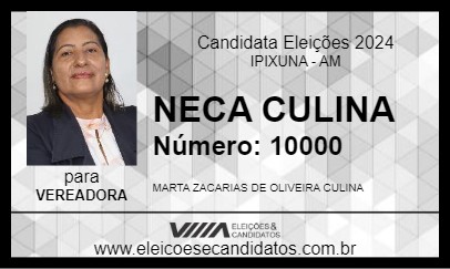 Candidato NECA CULINA 2024 - IPIXUNA - Eleições