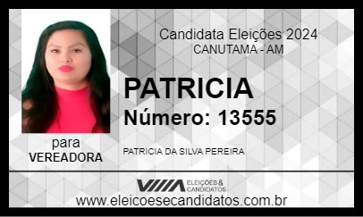 Candidato PATRICIA 2024 - CANUTAMA - Eleições