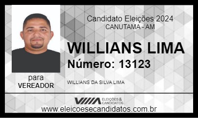 Candidato WILLIANS LIMA 2024 - CANUTAMA - Eleições