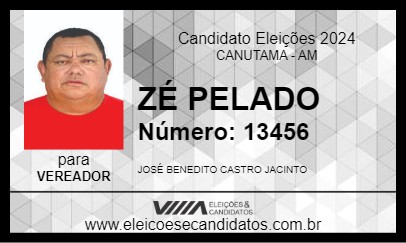 Candidato ZÉ PELADO 2024 - CANUTAMA - Eleições