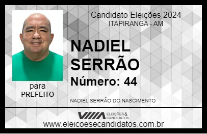 Candidato NADIEL SERRÃO 2024 - ITAPIRANGA - Eleições