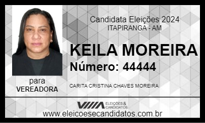 Candidato KEILA MOREIRA 2024 - ITAPIRANGA - Eleições