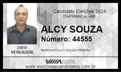 Candidato ALCY SOUZA 2024 - ITAPIRANGA - Eleições