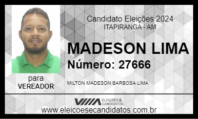 Candidato MADESON LIMA 2024 - ITAPIRANGA - Eleições