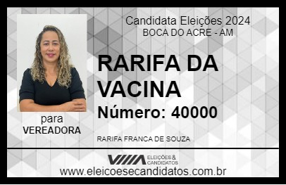 Candidato RARIFA DA VACINA 2024 - BOCA DO ACRE - Eleições