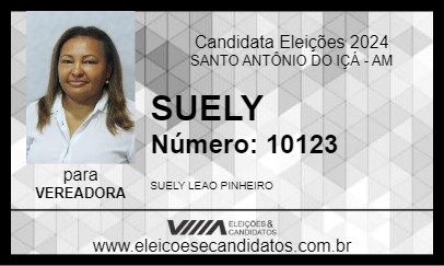 Candidato SUELY 2024 - SANTO ANTÔNIO DO IÇÁ - Eleições