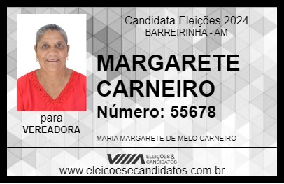 Candidato MARGARETE CARNEIRO 2024 - BARREIRINHA - Eleições