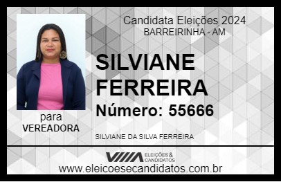 Candidato SILVIANE FERREIRA 2024 - BARREIRINHA - Eleições