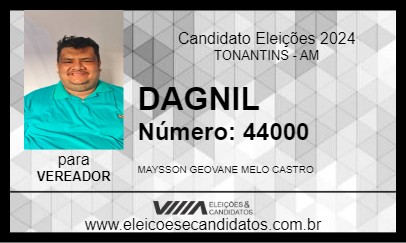 Candidato DAGNIL 2024 - TONANTINS - Eleições