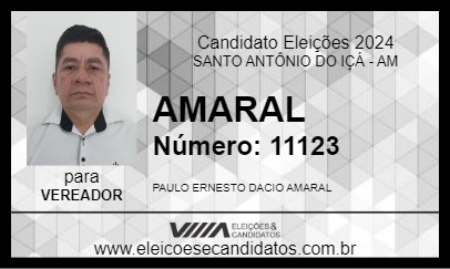 Candidato AMARAL 2024 - SANTO ANTÔNIO DO IÇÁ - Eleições