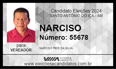 Candidato NARCISO 2024 - SANTO ANTÔNIO DO IÇÁ - Eleições