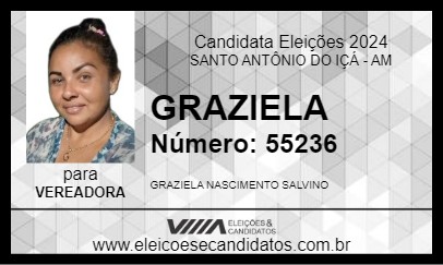 Candidato GRAZIELA 2024 - SANTO ANTÔNIO DO IÇÁ - Eleições