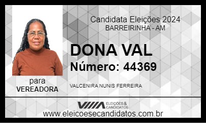 Candidato DONA VAL 2024 - BARREIRINHA - Eleições