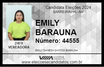 Candidato EMILY BARAUNA 2024 - BARREIRINHA - Eleições