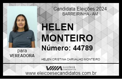 Candidato HELEN MONTEIRO 2024 - BARREIRINHA - Eleições