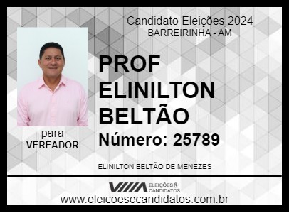 Candidato PROF ELINILTON BELTRÃO 2024 - BARREIRINHA - Eleições