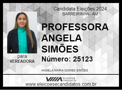 Candidato PROFESSORA ANGELA SIMÕES 2024 - BARREIRINHA - Eleições