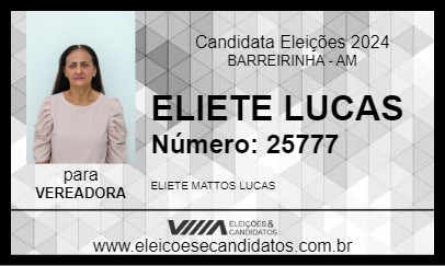 Candidato ELIETE  LUCAS 2024 - BARREIRINHA - Eleições