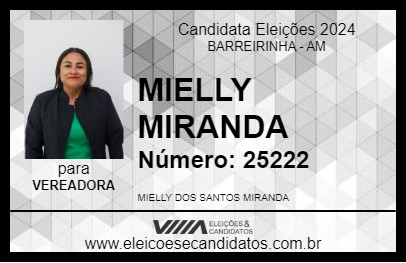 Candidato MIELLY MIRANDA 2024 - BARREIRINHA - Eleições