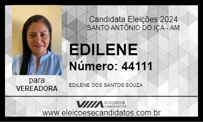 Candidato EDILENE 2024 - SANTO ANTÔNIO DO IÇÁ - Eleições