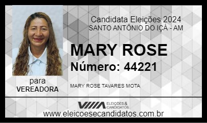 Candidato MARY ROSE 2024 - SANTO ANTÔNIO DO IÇÁ - Eleições