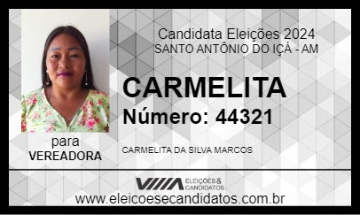 Candidato CARMELITA 2024 - SANTO ANTÔNIO DO IÇÁ - Eleições