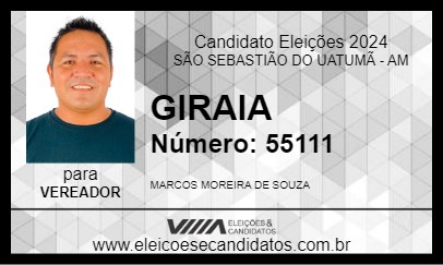 Candidato GIRAIA 2024 - SÃO SEBASTIÃO DO UATUMÃ - Eleições