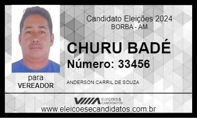 Candidato CHURU BADÉ 2024 - BORBA - Eleições