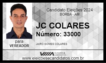 Candidato JC COLARES 2024 - BORBA - Eleições