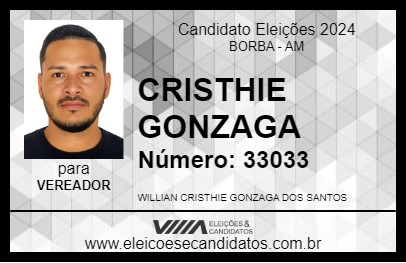 Candidato CRISTHIE GONZAGA 2024 - BORBA - Eleições