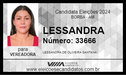 Candidato LESSANDRA 2024 - BORBA - Eleições