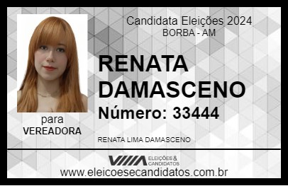 Candidato RENATA DAMASCENO 2024 - BORBA - Eleições