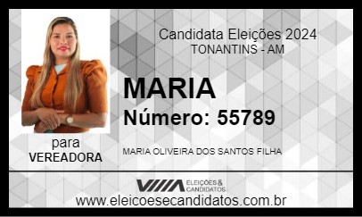 Candidato MARIA 2024 - TONANTINS - Eleições