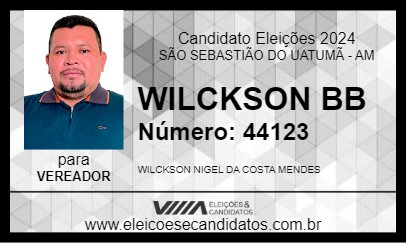 Candidato WILCKSON BB 2024 - SÃO SEBASTIÃO DO UATUMÃ - Eleições