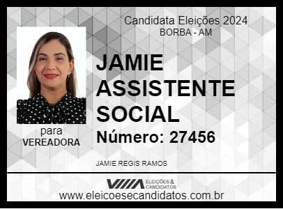 Candidato JAMIE ASSISTENTE SOCIAL 2024 - BORBA - Eleições