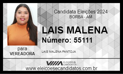 Candidato LAIS MALENA 2024 - BORBA - Eleições