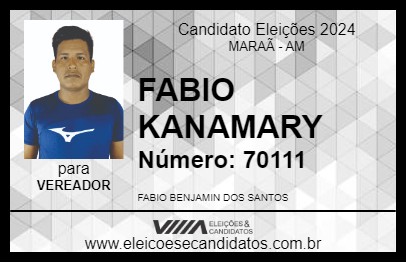 Candidato FABIO KANAMARY 2024 - MARAÃ - Eleições