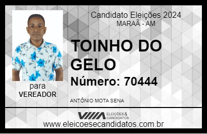 Candidato TOINHO DO GELO 2024 - MARAÃ - Eleições