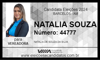 Candidato NATALIA SOUZA 2024 - BARCELOS - Eleições