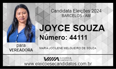 Candidato JOYCE SOUZA 2024 - BARCELOS - Eleições