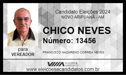 Candidato CHICO NEVES 2024 - NOVO ARIPUANÃ - Eleições