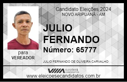 Candidato JULIO FERNANDO 2024 - NOVO ARIPUANÃ - Eleições