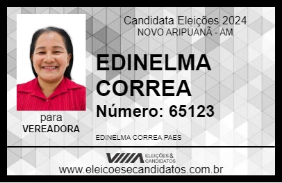 Candidato EDINELMA CORREA 2024 - NOVO ARIPUANÃ - Eleições